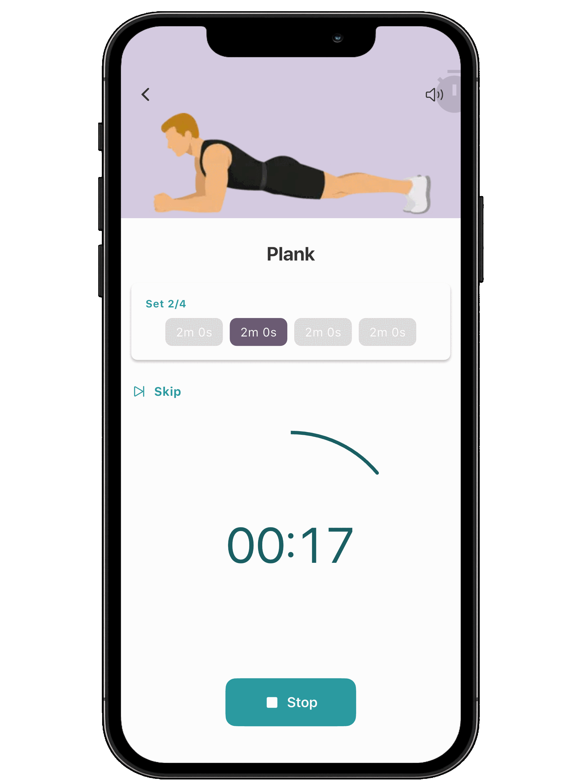 Workout screen